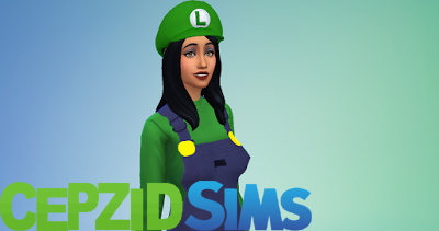 Sims 4 Mario Overall Outfits and Hats by cepzid at SimsWorkshop