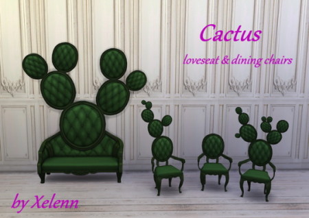 Cactus loveseat & dining chairs at Xelenn