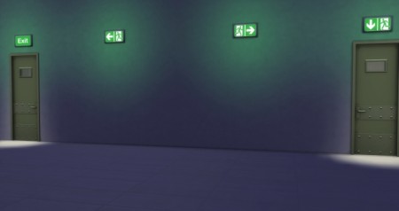 Recolored emergency exit lighting by 0-Positiv at Mod The Sims