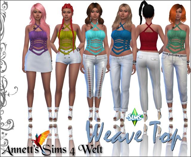 Sims 4 Weave Top at Annett’s Sims 4 Welt