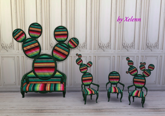 Sims 4 Cactus loveseat & dining chairs at Xelenn