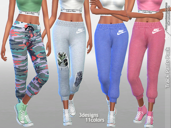 Sims 4 Track Pants Pack by Pinkzombiecupcakes at TSR