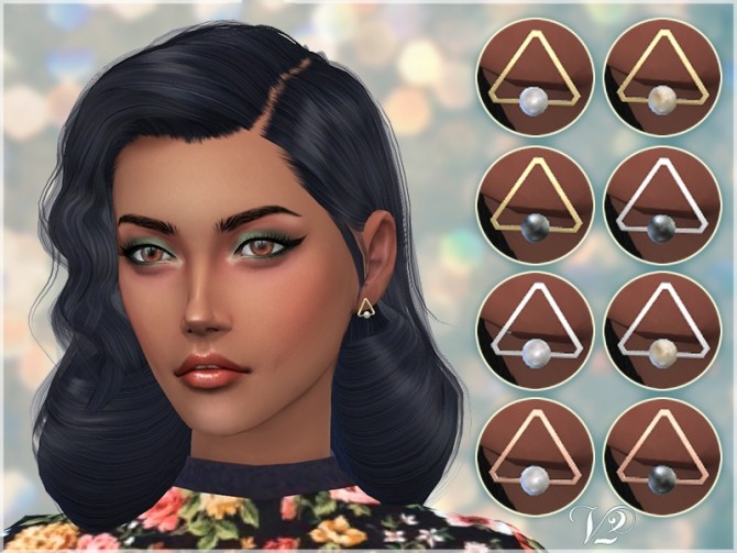 Sims 4 Triangle Pearl Earrings V2 at Giulietta