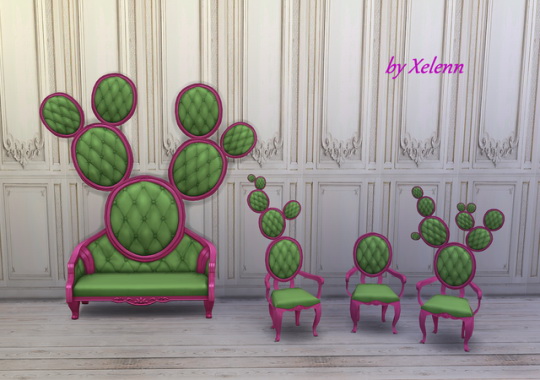 Sims 4 Cactus loveseat & dining chairs at Xelenn