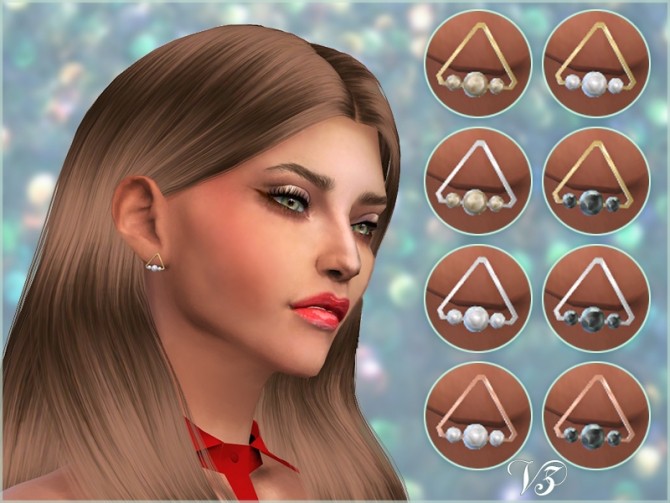 Sims 4 Triangle Pearl Earrings V3 at Giulietta