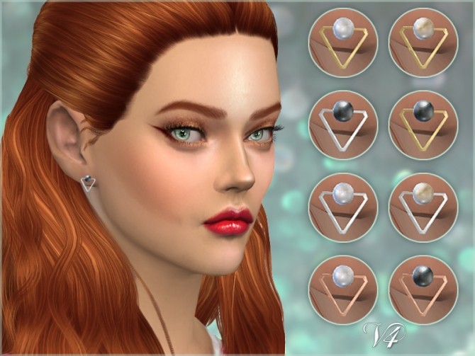 Sims 4 Triangle Pearl Earrings V4 at Giulietta