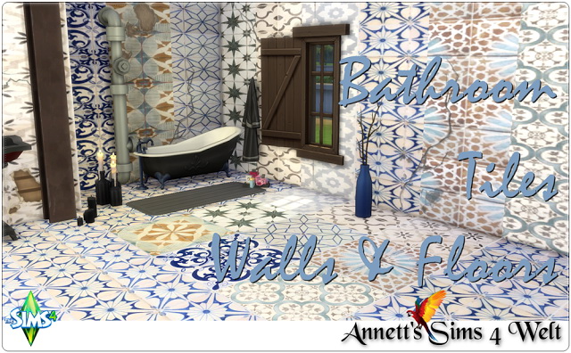 Sims 4 Bathroom Tiles Walls & Floors at Annett’s Sims 4 Welt