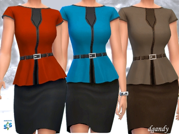 Sims 4 Peplum Dress V1 by dgandy at TSR