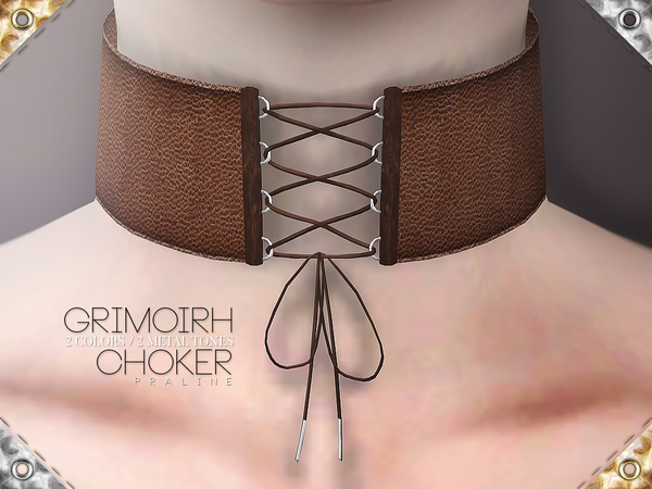 Sims 4 Grimoirh Choker by Pralinesims at TSR