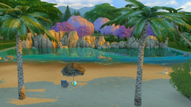 Sims 4 Mini Tropical Beach With Waves by Snowhaze at Mod The Sims