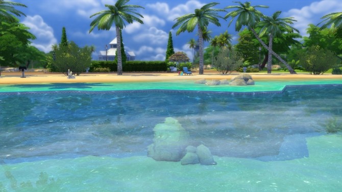 Sims 4 Mini Tropical Beach With Waves by Snowhaze at Mod The Sims