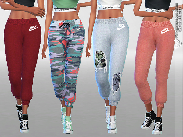 Sims 4 Track Pants Pack by Pinkzombiecupcakes at TSR