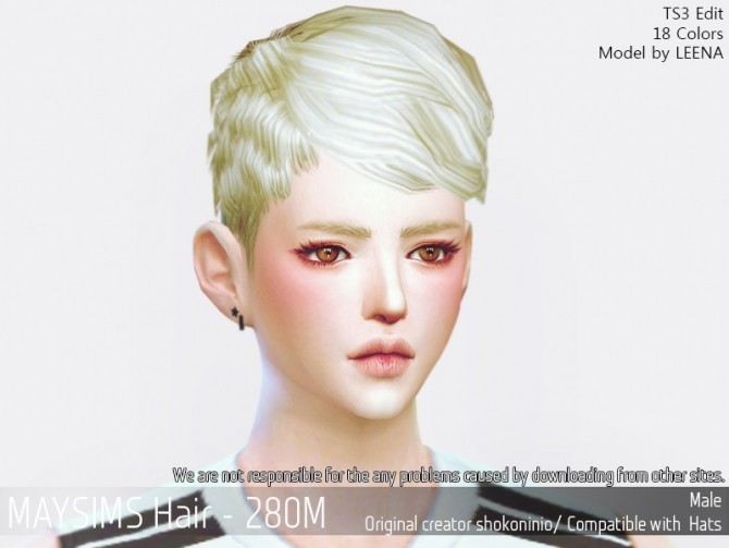 Sims 4 Hair 280M (Shokoninio) at May Sims