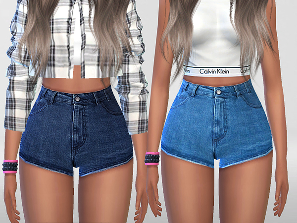 Summer Blue Denim Shorts by Pinkzombiecupcakes at TSR » Sims 4 Updates
