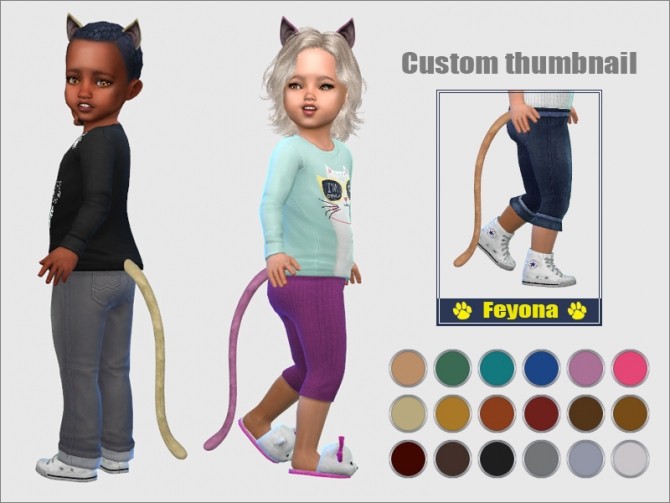 Sims 4 Kitten Tail For Toddlers Notegain Conversion by Feyona at Sims 4 Studio