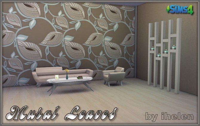 Sims 4 Mural Leaves by ihelen at ihelensims