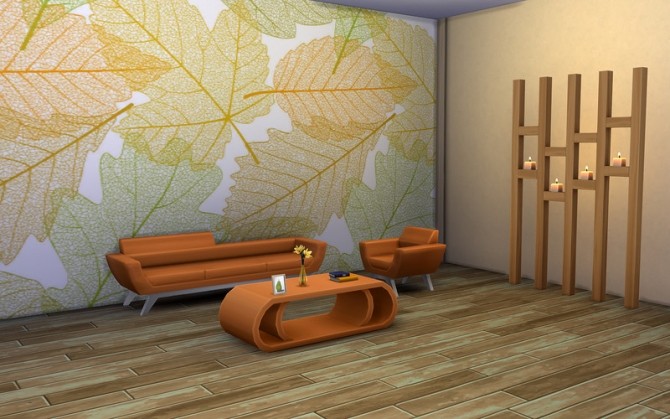 Sims 4 Mural Leaves by ihelen at ihelensims