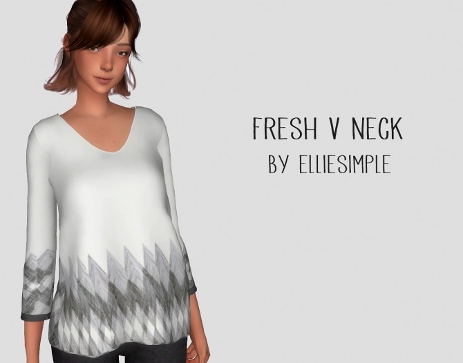 Sims 4 Fresh v neck top at Elliesimple