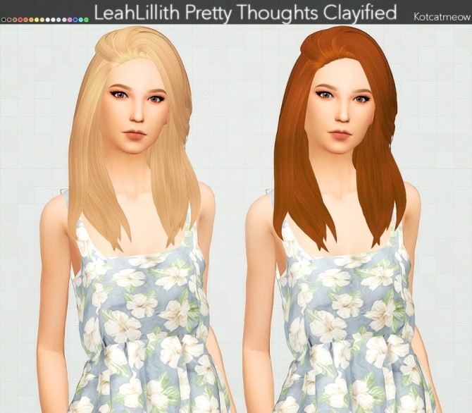 Sims 4 LeahLillith Pretty Thoughts Hair Clayified at KotCatMeow