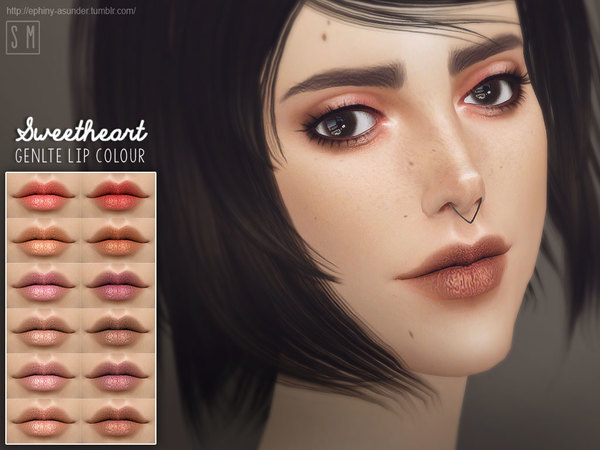 Sims 4 Sweetheart Gentle Lip Colour by Screaming Mustard at TSR
