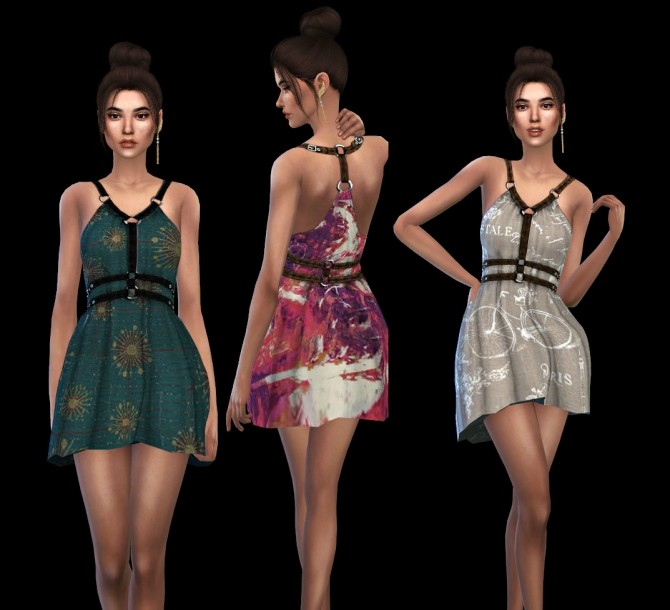 Sims 4 Sentates Abernathy Dress recolors at Leo Sims