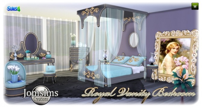 Sims 4 Royal Vanity bedroom at Jomsims Creations