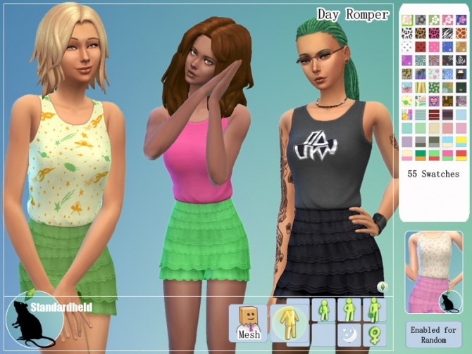Sims 4 Recolors of deetron sims romper by Standardheld at SimsWorkshop