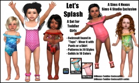 Let’s Splash swimsuits and tops by SamanthaGump at Sims 4 Nexus