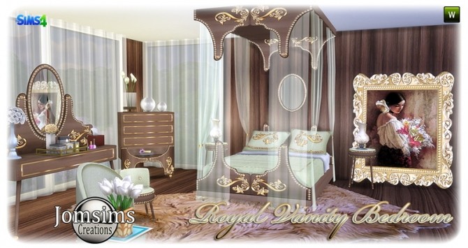 Royal Vanity bedroom at Jomsims Creations » Sims 4 Updates