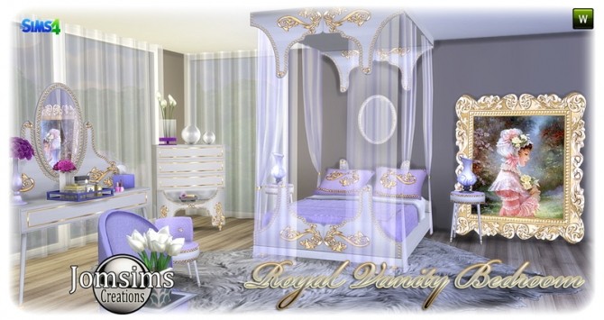 Sims 4 Royal Vanity bedroom at Jomsims Creations