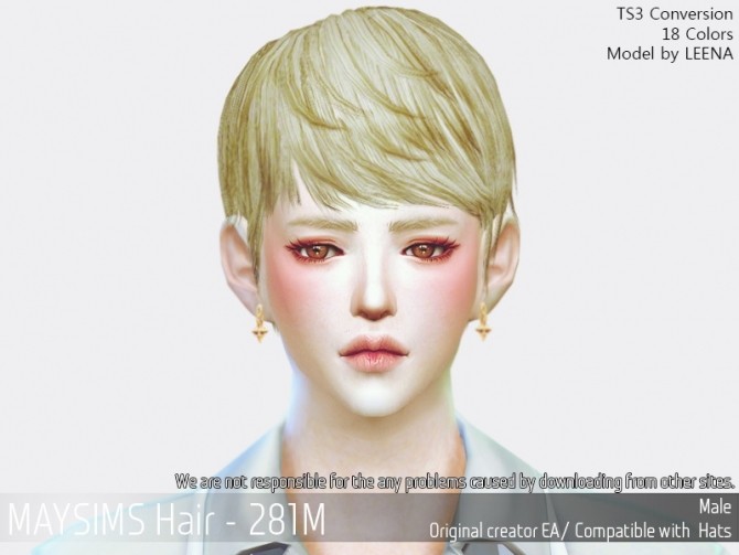 Sims 4 Hair 281M (EA) at May Sims