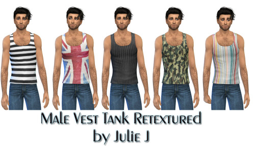 Sims 4 Male Tank Vest Retextured at Julietoon – Julie J