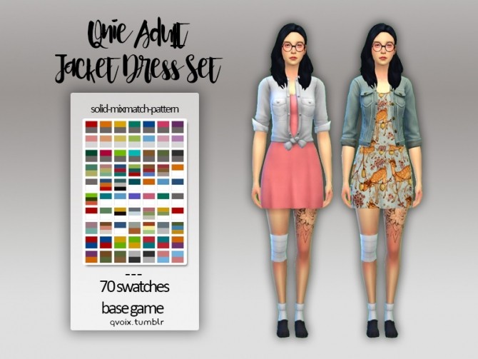 Sims 4 Jacket Dress Set at qvoix – escaping reality