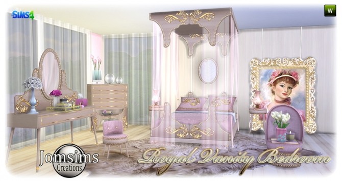 Sims 4 Royal Vanity bedroom at Jomsims Creations