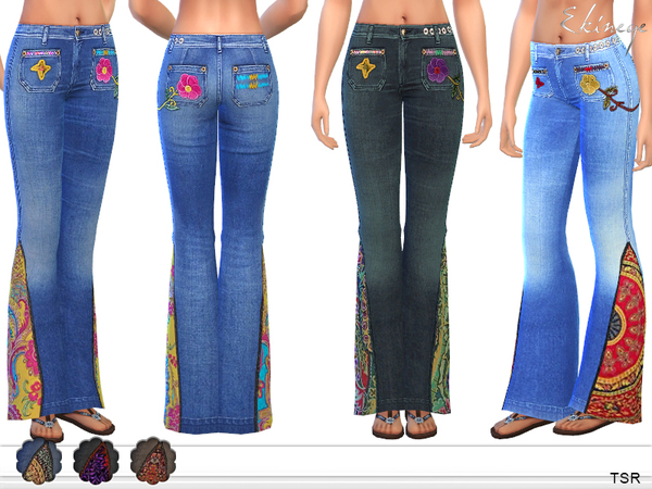 Sims 4 Flared Hippie Jeans by ekinege at TSR