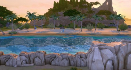 Tropical Beach with Real Waves by Snowhaze at Mod The Sims » Sims 4 Updates