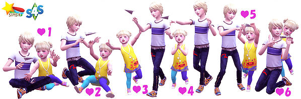 Sims 4 Brothers & Sisters pose 04 at A luckyday