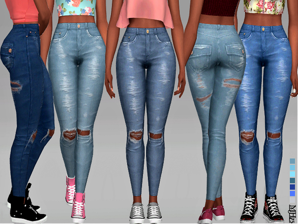 Sims 4 Torn Around Jeans by Margeh 75 at TSR