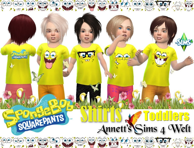 Sims 4 Toddlers SpongeBob Shirts at Annett’s Sims 4 Welt