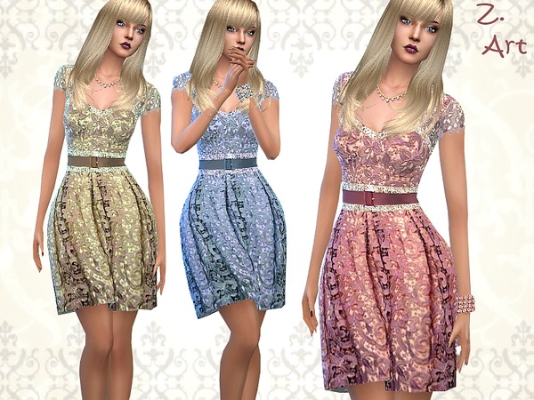 Sims 4 VintageZ 05 dress by Zuckerschnute20 at TSR