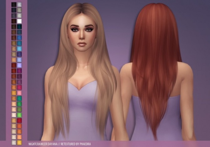 Sims 4 Nightcrawler Dayana hair retextures at Phaedra