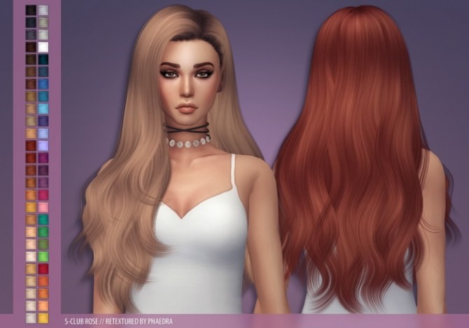 Sims 4 S Club Rose hair retexture at Phaedra