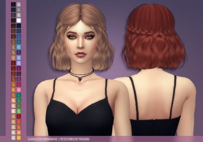 Sims 4 LeahLillith Soundwave hair retexture at Phaedra