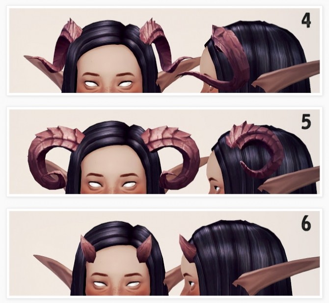 Sims 4 Illikid WoW Demon Hunter horn conversion for kids at Valhallan