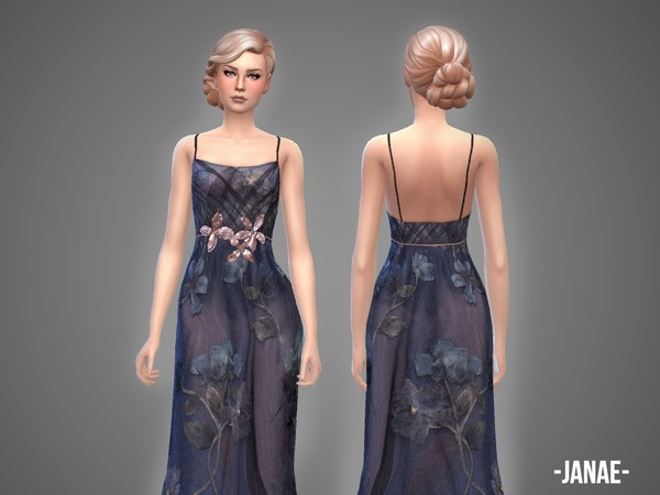 Sims 4 Janae gown by April at TSR