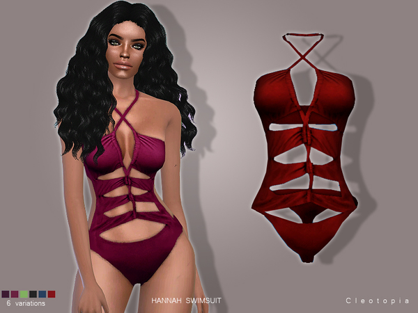 Sims 4 Set 79 HANNAH Swimsuit by Cleotopia at TSR