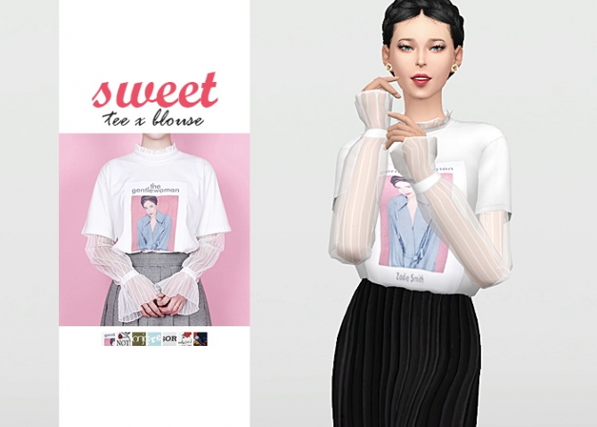 Sweet Tee x Blouse at Waekey » Sims 4 Updates