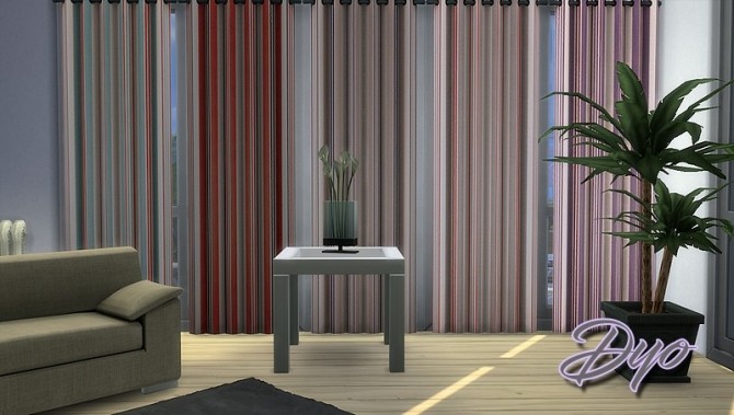 Sims 4 Striped curtains by Dyokabb at Les Sims4