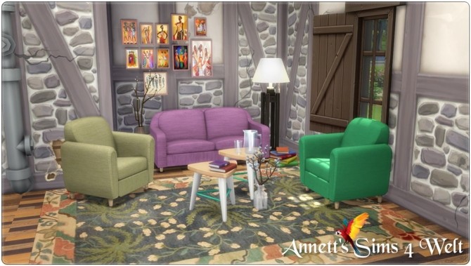 Sims 4 Loveseat & Chair Hotel TS3 to TS4 Conversion at Annett’s Sims 4 Welt