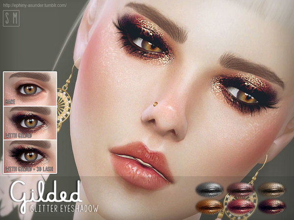 Sims 4 Gilded Glitter Eyeshadow by Screaming Mustard at TSR